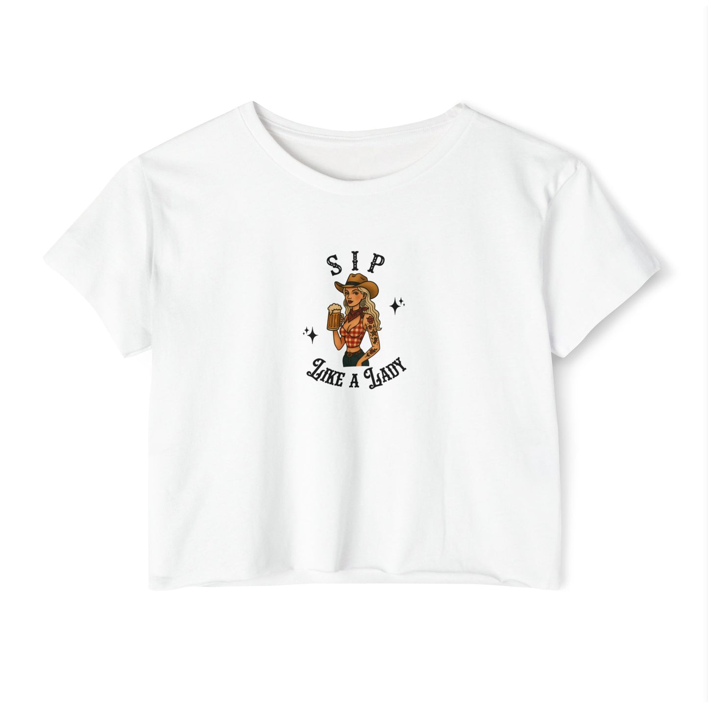 Sip Like A Lady Cropped Tee