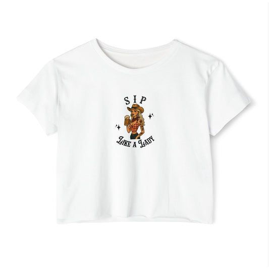 Sip Like A Lady Cropped Tee